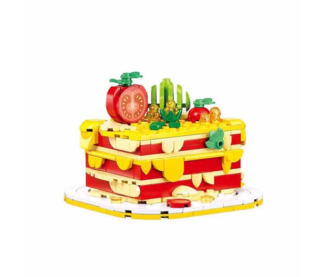 Set de constructie, 250 piese, Garfield si lasagne - Sluban Set de constructie, 250 piese, Garfield si lasagne - Sluban