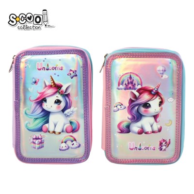Penar 3 fermoare, FANCY UNICORN, 19.5x12x6.5 cm - S-COOL