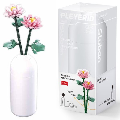 Set de Constructie Flowers, 224 piese, Bujor - Sluban