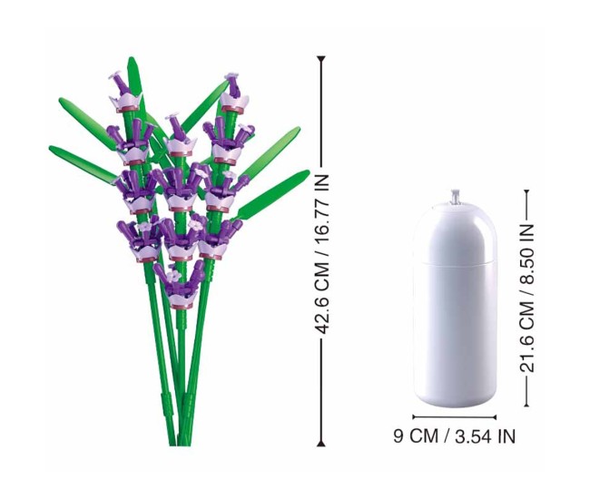 Set de Constructie Flowers, 258 piese, Lavanda - Sluban Set de Constructie Flowers, 258 piese, Lavanda - Sluban