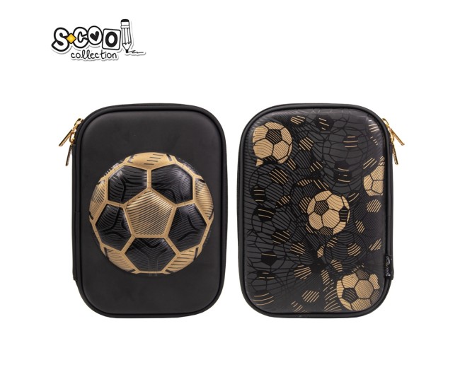 Penar neechipat 3D, 1 fermoar, FOOTBALL-GOLD EDITION, 22.5x15.5x6 cm - S-COOL Penar neechipat 3D, 1 fermoar, FOOTBALL-GOLD EDITION, 22.5x15.5x6 cm - S-COOL