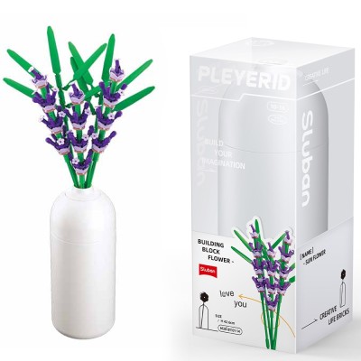 Set de Constructie Flowers, 258 piese, Lavanda - Sluban