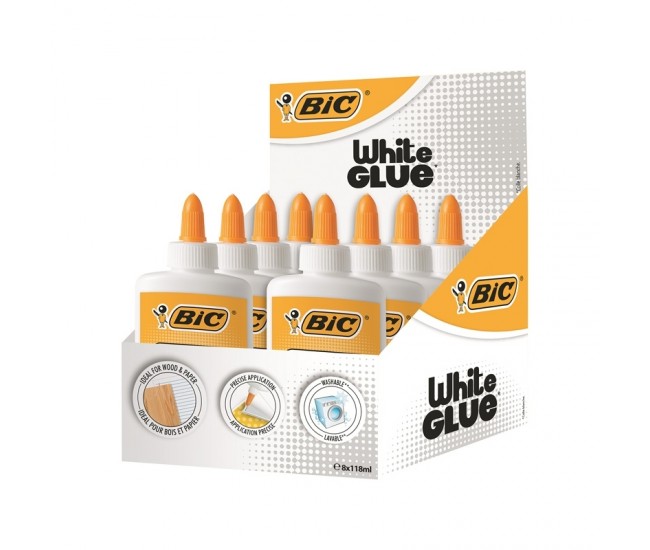 Lipici alb 118 ml 8/cutie - BIC Lipici alb 118 ml 8/cutie - BIC