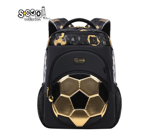 Ghiozdan ergonomic FOOTBALL-GOLD EDITION, 40x28x16 cm - S-COOL Ghiozdan ergonomic FOOTBALL-GOLD EDITION, 40x28x16 cm - S-COOL