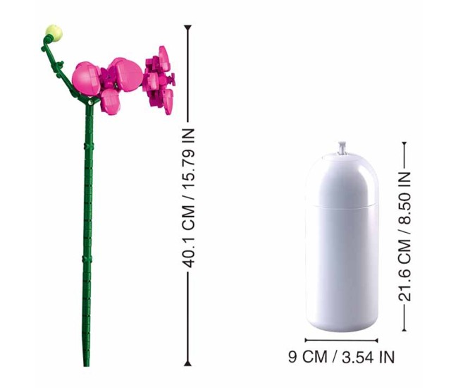 Set de Constructie Flowers, 261 piese, Orhidee - Sluban Set de Constructie Flowers, 261 piese, Orhidee - Sluban