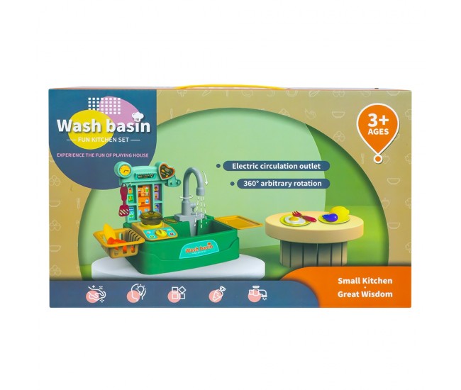 Play set bucatarie, 17 piese, cu baterii, 46x22x27 cm Play set bucatarie, 17 piese, cu baterii, 46x22x27 cm