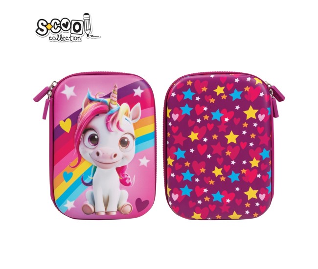 Penar neechipat 3D, 1 fermoar, UNICORN, 22.5x15.5x6 cm - S-COOL Penar neechipat 3D, 1 fermoar, UNICORN, 22.5x15.5x6 cm - S-COOL