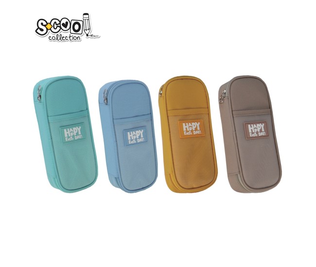 Penar borseta Urban, 1 fermoar, HAPPY, culori diverse, 22x9x5.5 cm - S-COOL Penar borseta Urban, 1 fermoar, HAPPY, culori diverse, 22x9x5.5 cm - S-COOL