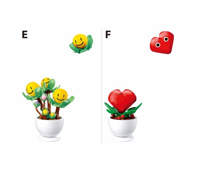 Set de constructie Flowers, 6 modele/display, Plante in ghiveci - Sluban Set de constructie Flowers, 6 modele/display, Plante in ghiveci - Sluban