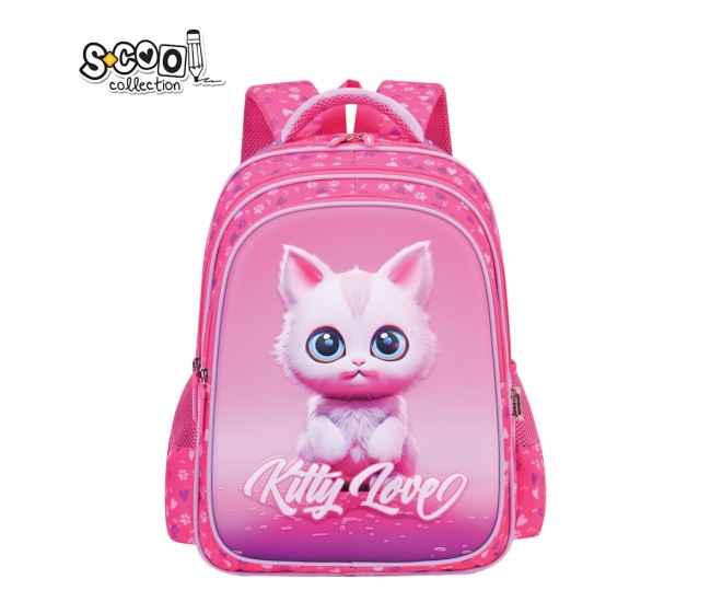 Ghiozdan 3D KITTY LOVE, 30x22x42 cm - S-COOL Ghiozdan 3D KITTY LOVE, 30x22x42 cm - S-COOL