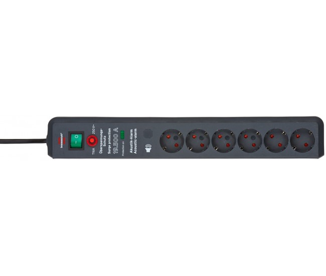 Prelungitor Brennenstuhl Secure-Tec 6 prize, Protectie supratensiune, Intrerupator, 3m Prelungitor Brennenstuhl Secure-Tec 6 prize, Protectie supratensiune, Intrerupator, 3m