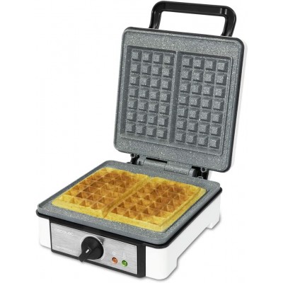 Aparat pentru preparat vafe gofre Cecotec Fun Gofrestone Double, 1200W, Termostat ajustabil, Invelis antiaderent