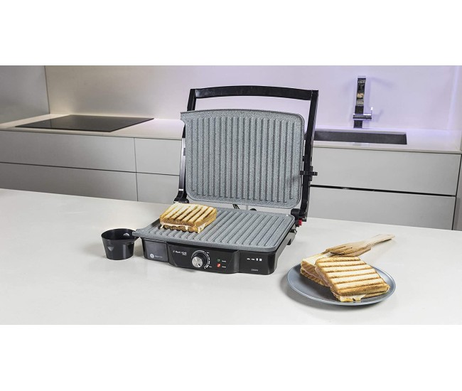 Grill Cecotec 2 in 1, Rock nGrill 2000 W, regulator de putere, piatra antiaderenta, gratar electric si aparat de facut sandvisuri