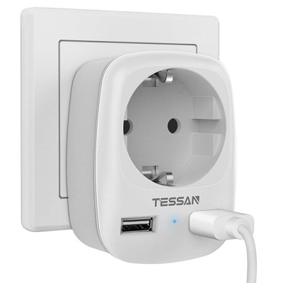 Adaptor Tessan TS-611-DE, 2xUSB - 2,4A, 13A Adaptor Tessan TS-611-DE, 2xUSB - 2,4A, 13A