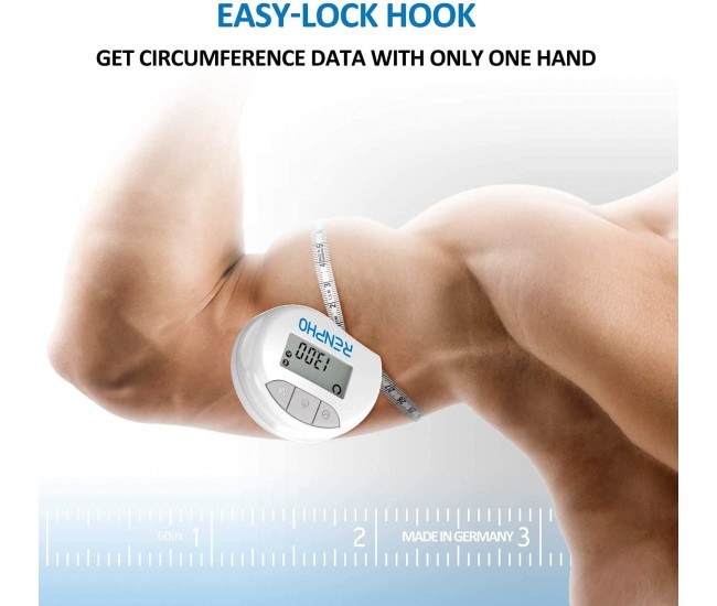 Aparat de masurat inteligent pentru circumferinta corpului Renpho, banda de masurare Bluetooth pentru masurarea dimensiunilor corpului