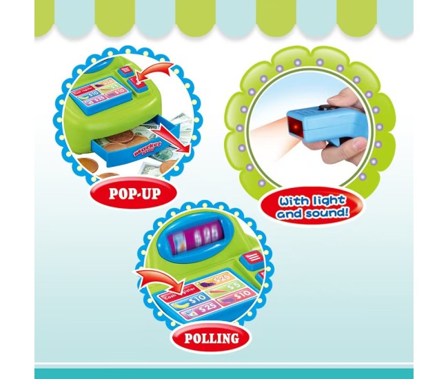 Set de Cumparaturi Tip Supermarket Rovo 85 pentru Copii, Jucarie Interactiva, Scanner, Casa de marcat, Cos de cumparaturi, Lumini, Sunete, Inaltime 80 cm Set de Cumparaturi Tip Supermarket Rovo 85 pentru Copii, Jucarie Interactiva, Scanner, Casa de marcat, Cos de cumparaturi, Lumini, Sunete, Inaltime 80 cm