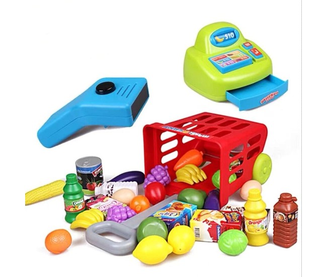Set de Cumparaturi Tip Supermarket Rovo 85 pentru Copii, Jucarie Interactiva, Scanner, Casa de marcat, Cos de cumparaturi, Lumini, Sunete, Inaltime 80 cm Set de Cumparaturi Tip Supermarket Rovo 85 pentru Copii, Jucarie Interactiva, Scanner, Casa de marcat, Cos de cumparaturi, Lumini, Sunete, Inaltime 80 cm