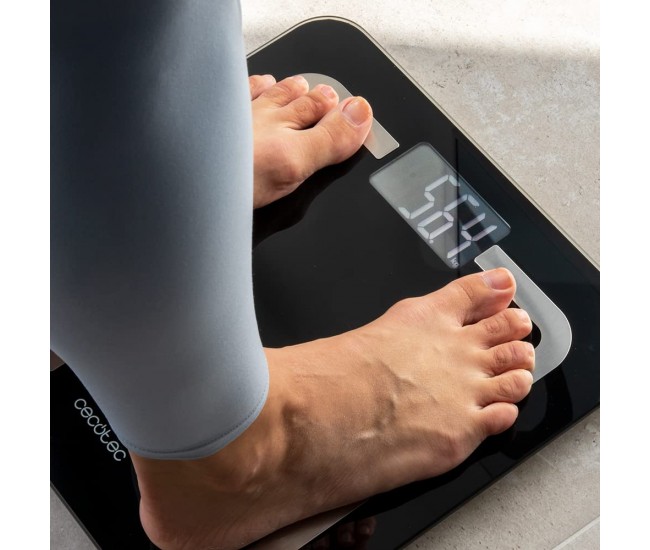 Cantar de baie digital Cecotec 4090 Surface Precision 9500 Smart Healthy, Ecran LCD, Maxim 180 kg, TenBIA, Four Precision, BabyWeight, Negru