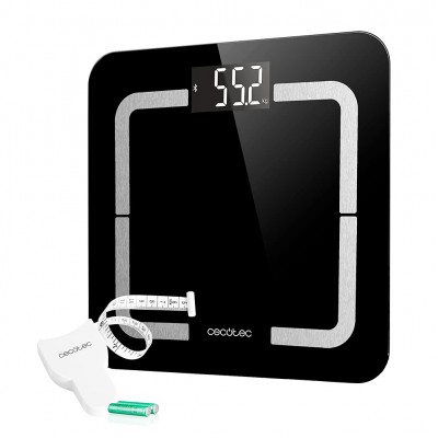 Cantar de baie digital Cecotec 4090 Surface Precision 9500 Smart Healthy, Ecran LCD, Maxim 180 kg, TenBIA, Four Precision, BabyWeight, Negru