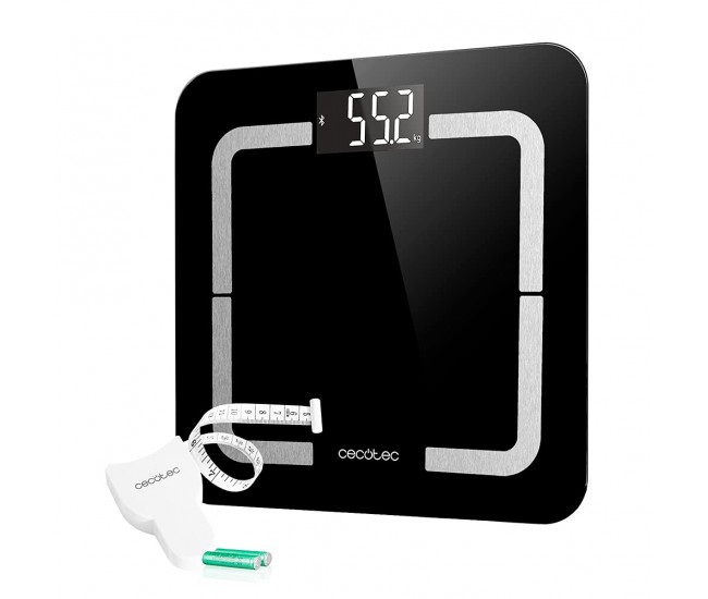 Cantar de baie digital Cecotec 4090 Surface Precision 9500 Smart Healthy, Ecran LCD, Maxim 180 kg, TenBIA, Four Precision, BabyWeight, Negru