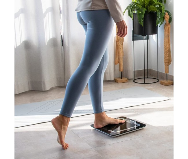 Cantar de baie digital Cecotec 4090 Surface Precision 9500 Smart Healthy, Ecran LCD, Maxim 180 kg, TenBIA, Four Precision, BabyWeight, Negru