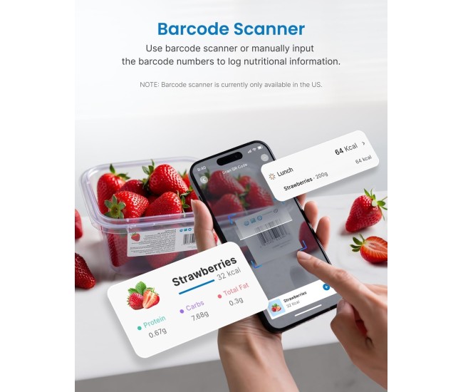 Cantar SMART Digital Nutritional de Bucatarie RENPHO R-T001 ,   Bluetooth, Calorii, Dieta si Fitness, compatibil Apple Health, Fitbit, Samsung Health