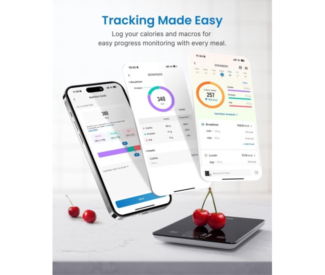 Cantar SMART Digital Nutritional de Bucatarie RENPHO R-T001 ,   Bluetooth, Calorii, Dieta si Fitness, compatibil Apple Health, Fitbit, Samsung Health