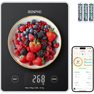 Cantar SMART Digital Nutritional de Bucatarie RENPHO R-T001 ,   Bluetooth, Calorii, Dieta si Fitness, compatibil Apple Health, Fitbit, Samsung Health