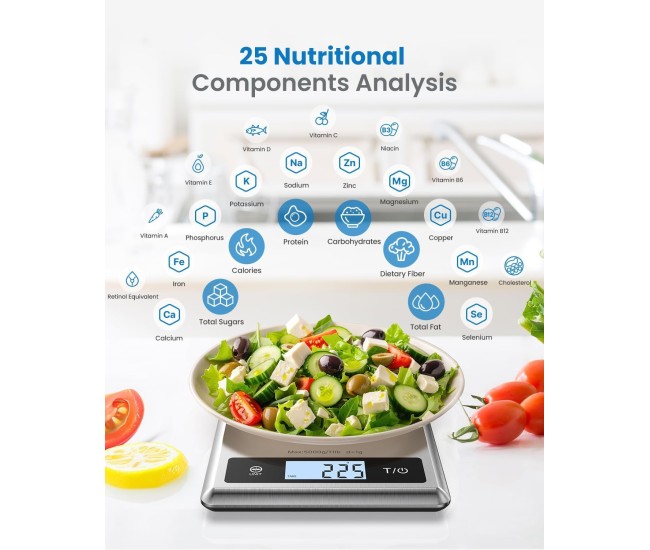 Cantar SMART Digital Nutritional de Bucatarie RENPHO Calibra 1 ,   Bluetooth, Calorii, Dieta si Fitness