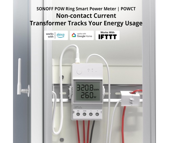 Contor de consum de electricitate 100A WiFi POW Ring SONOFF POWCT