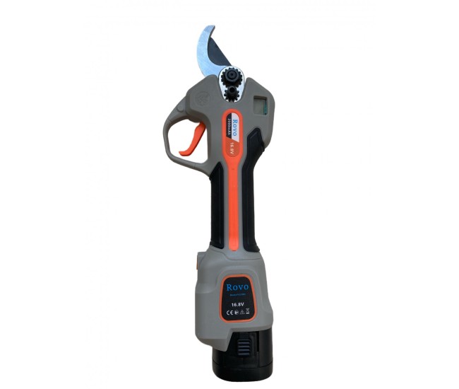 Foarfeca electrica pentru gradina Rovo FV2 PRO, motor brushless, 2 acumulatori 2000mAh, diametru 30mm, valiza de transport