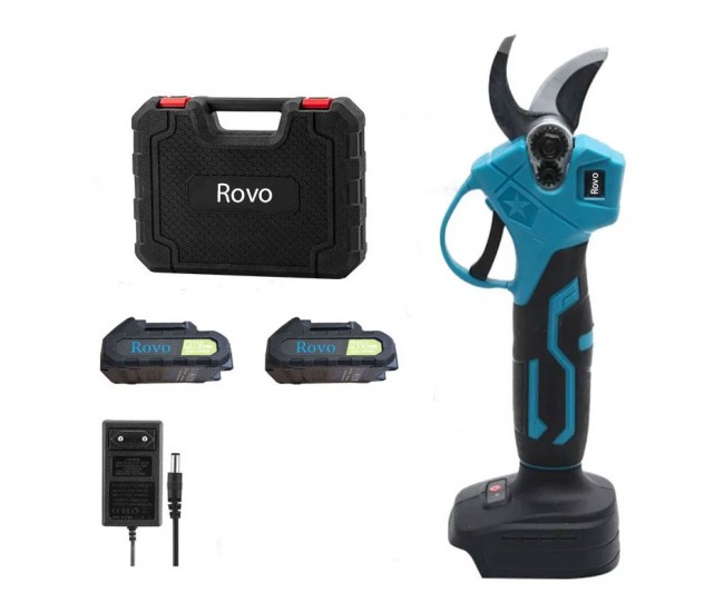 Foarfeca electrica pentru gradina Rovo RV-FE, motor brushless, 2 acumulatori 2000mAh, 800W, valiza de transport Foarfeca electrica pentru gradina Rovo RV-FE, motor brushless, 2 acumulatori 2000mAh, 800W, valiza de transport