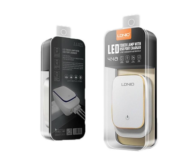 Incarcator Retea cu functie de lumina de noapte LDNIO A4405, 3x USB, 22W