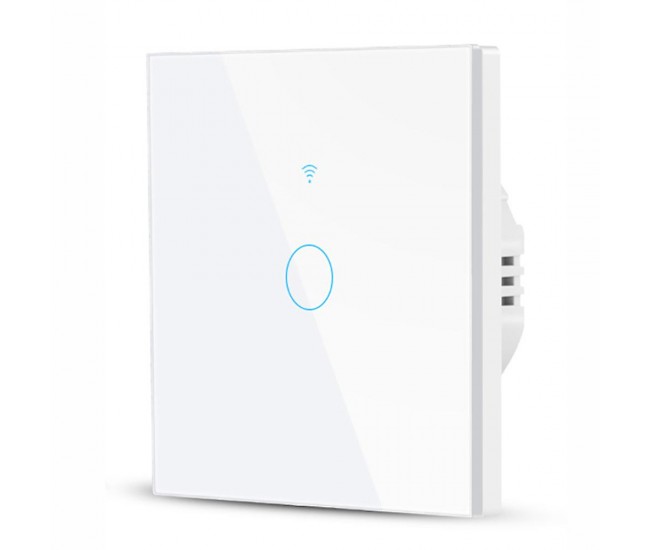 Intrerupator Smart cu Touch Rovo FN1C, 1 canal, Sticla Securizata, Tuya, Life Smart, RF 433MHz, Alexa si Google Assistant, fara nul Intrerupator Smart cu Touch Rovo FN1C, 1 canal, Sticla Securizata, Tuya, Life Smart, RF 433MHz, Alexa si Google Assistant, fara nul