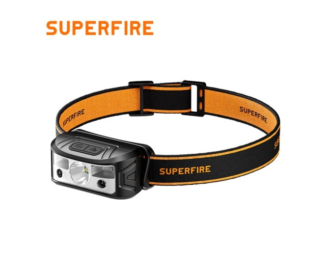 Lanterna LED pentru cap Superfire HL05-K, 120lm, 100m, 500mAh, Lumina rosie, control miscare Lanterna LED pentru cap Superfire HL05-K, 120lm, 100m, 500mAh, Lumina rosie, control miscare
