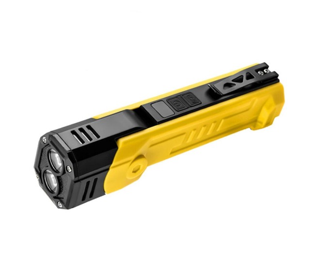 Lanterna Multifunctionala LED Superfire GM06, USB-C, 1500mAh, 355lm, 216m, power bank, lumina rosie, prindere magnetica, IP44 - Galben
