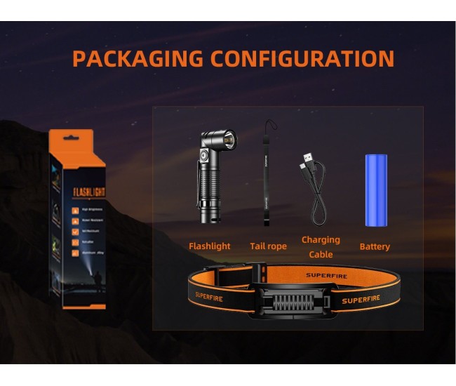 Lanterna Multifunctionala LED Supfire G19-S, USB-C, 360lm, 160m, prindere magnetica Lanterna Multifunctionala LED Supfire G19-S, USB-C, 360lm, 160m, prindere magnetica