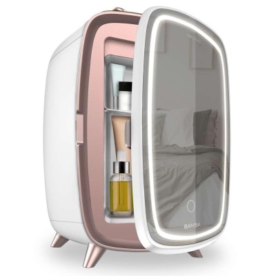 Mini Frigider pentru cosmetice Cecotec CoolingBeauty 6000 Mirror, 6l, Usa cu oglinda exterioara, lumina LED cu 3 intensitati, racire pana la 10  ºC