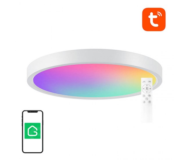 Plafoniera cu LED Gosund LB12, RGB+CW, 30cm, 24W,1920lm,  Telecomanda, control aplicatie