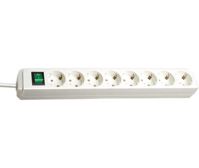 Prelungitor Brennenstuhl Eco-Line 8 prize, 3m H05VV-F 3G1,5, Alb Prelungitor Brennenstuhl Eco-Line 8 prize, 3m H05VV-F 3G1,5, Alb