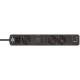 Prelungitor Brennenstuhl Ecolor 3 prize, countdown, 1x USB A, 1x USB-C, Buton On Off 1,5m H05VVF 3G1,5, alb negru