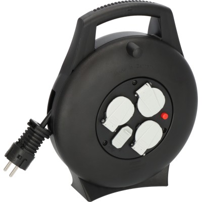 Prelungitor cu tambur Brennenstuhl Vario Line, 3 prize, 2 USB, 10m, H05VV-F 3G1,5