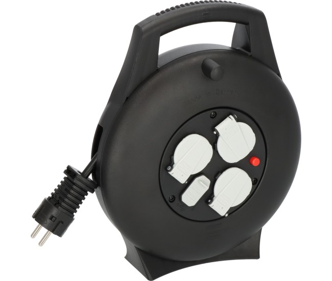 Prelungitor cu tambur Brennenstuhl Vario Line, 3 prize, 2 USB, 10m, H05VV-F 3G1,5 Prelungitor cu tambur Brennenstuhl Vario Line, 3 prize, 2 USB, 10m, H05VV-F 3G1,5
