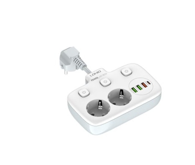 Prelungitor LDNIO SE2435, 2 prize, 3 X USB-A, 1X USB-C, incarcare rapida QC 3.0, 10A Prelungitor LDNIO SE2435, 2 prize, 3 X USB-A, 1X USB-C, incarcare rapida QC 3.0, 10A