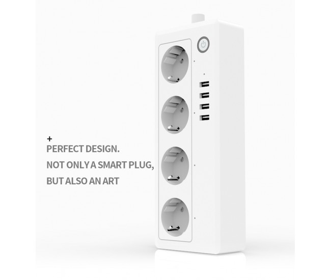 Prelungitor Smart Rovo A26, Wifi, 16A, 4 Prize Individuale, 4 USB Tuya, Alexa, Google Assistant, Prelungitor Smart Rovo A26, Wifi, 16A, 4 Prize Individuale, 4 USB Tuya, Alexa, Google Assistant,