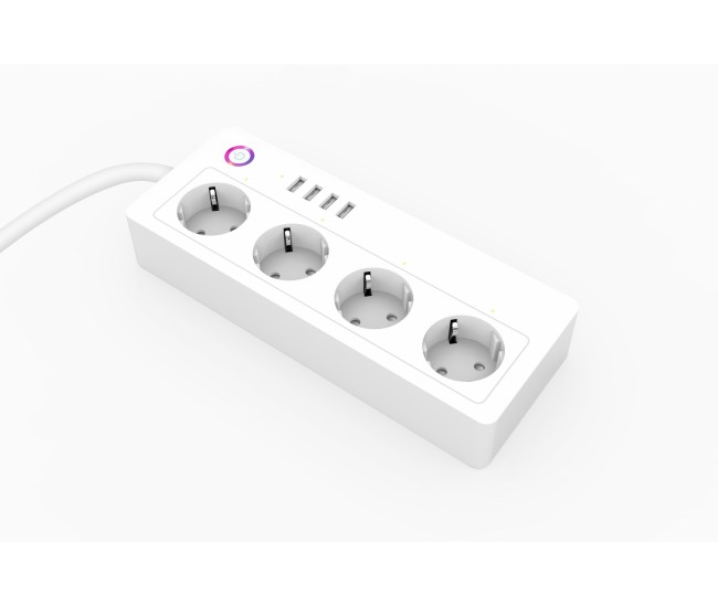 Prelungitor Smart Rovo A26, Wifi, 16A, 4 Prize Individuale, 4 USB Tuya, Alexa, Google Assistant, Prelungitor Smart Rovo A26, Wifi, 16A, 4 Prize Individuale, 4 USB Tuya, Alexa, Google Assistant,