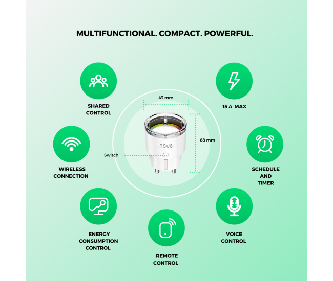 Set 4 prize inteligente WiFi NOUS A1Z, 16A - ZigBee 3.0, Monitorizare energie Set 4 prize inteligente WiFi NOUS A1Z, 16A - ZigBee 3.0, Monitorizare energie