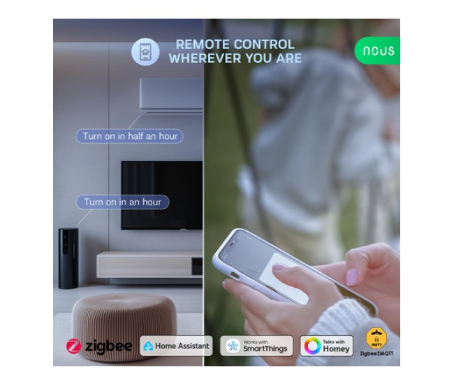 Priza inteligenta wifi Nous A7Z,16A - ZigBee 3.0, Monitorizare Consum, Compatibila Alexa Google Priza inteligenta wifi Nous A7Z,16A - ZigBee 3.0, Monitorizare Consum, Compatibila Alexa Google