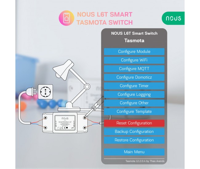 Releu wireless Nous L6T, 10A, Tasmota Releu wireless Nous L6T, 10A, Tasmota