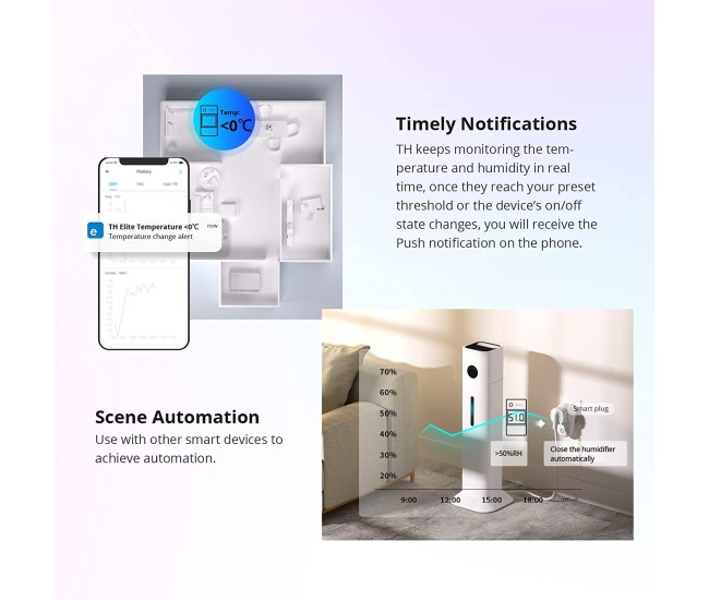 Releu inteligent Wi-Fi Sonoff THR320D, 20A, Temperatura  umiditate, Monitor LCD Releu inteligent Wi-Fi Sonoff THR320D, 20A, Temperatura  umiditate, Monitor LCD